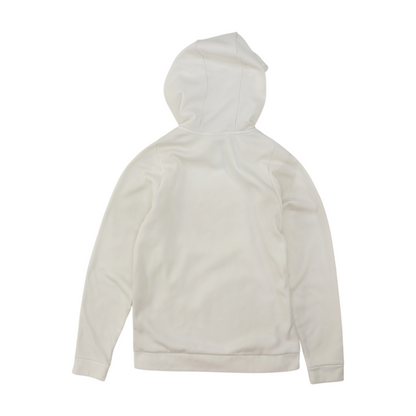 White Solid Hoodie Pullover