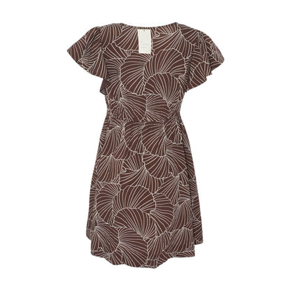 Brown Graphic Mini Dress