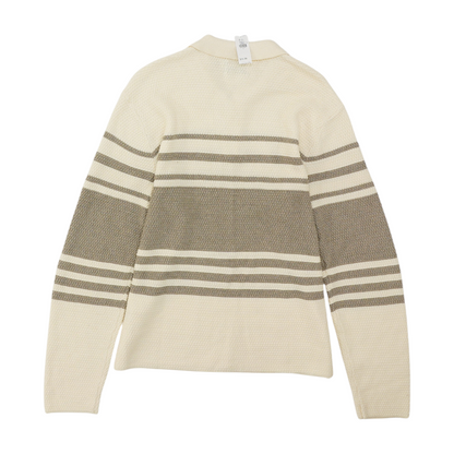 Beige Striped Pullover Sweater