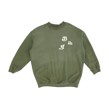 Green Solid Sweatshirt Pullover