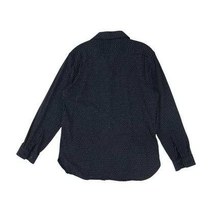 Navy Print Long Sleeve Button Down