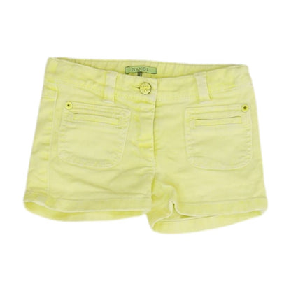 Neon Yellow Solid Denim Shorts
