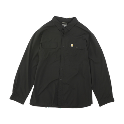 Black Solid Long Sleeve Button Down