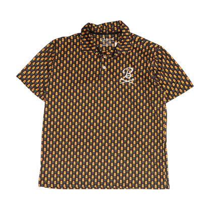 Black Graphic Short Sleeve Polo
