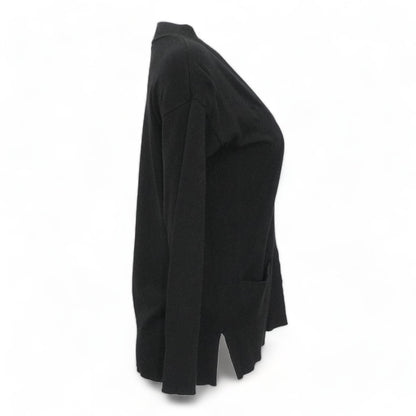 Black Solid Cardigan Sweater