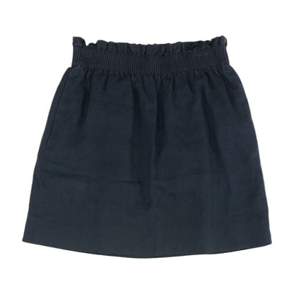 Navy Solid Midi Skirt