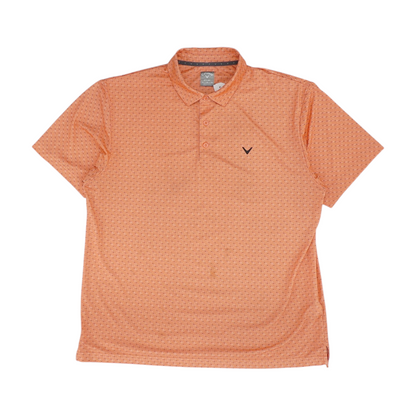 Peach Print Short Sleeve Polo