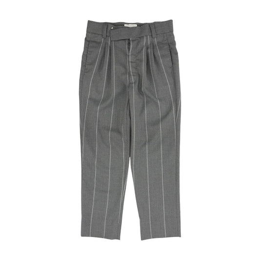 x Ermenegildo Zegna Grey Wool Striped Dress Pants