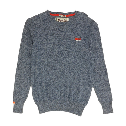 Blue Solid Pullover Sweater