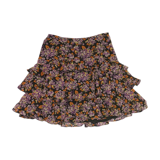 Purple Floral Mini Skirt