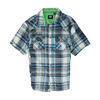 Gray Plaid Short Sleeve Button Down