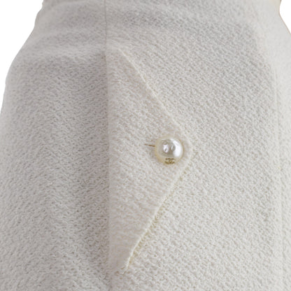 Spring 2012 Pearl-Embellished Halter Neck Leather-Tweed Dress