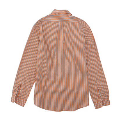 Orange Striped Long Sleeve Button Down
