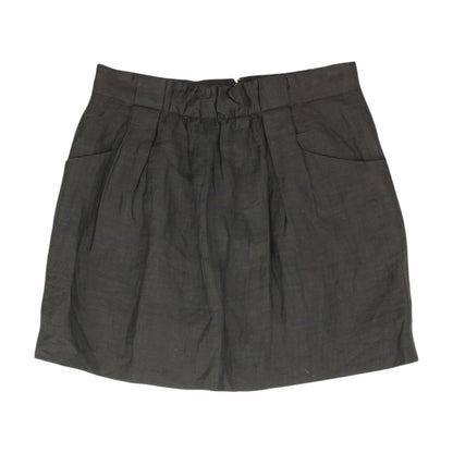 Black Solid Midi Skirt