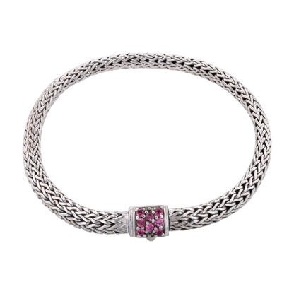 Sterling Silver Tourmaline Chain Bracelet