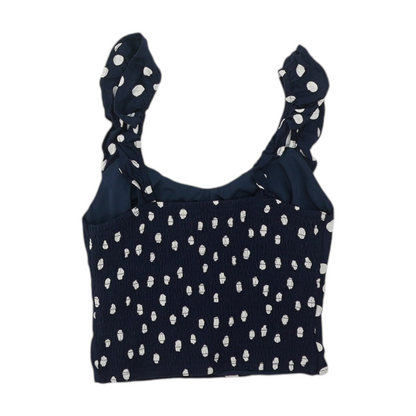 Navy Polka Dot Cropped Blouse