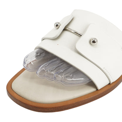Chambelimule Mules in White Calf Leather
