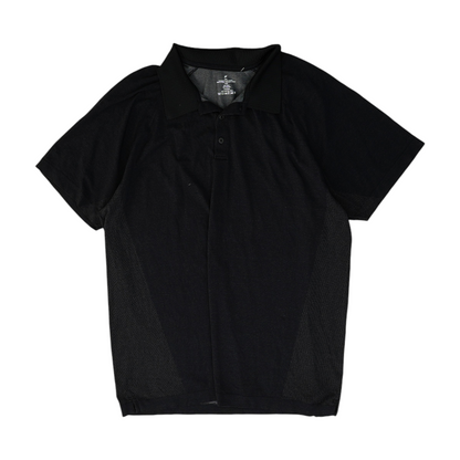 Black Solid Short Sleeve Polo