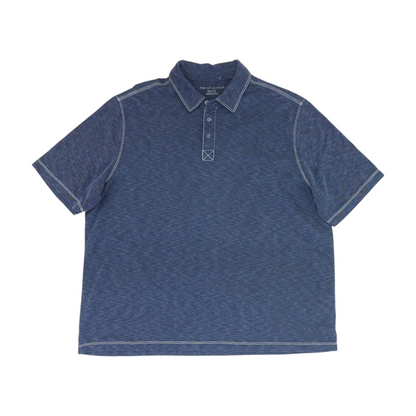 Blue Solid Short Sleeve Polo