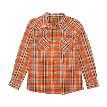 Orange Plaid Button Down