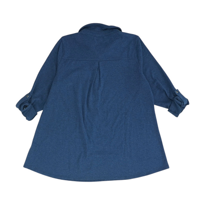 Blue Solid Fleece Pullover