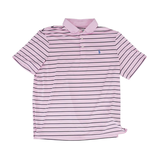 Pink Striped Short Sleeve Polo