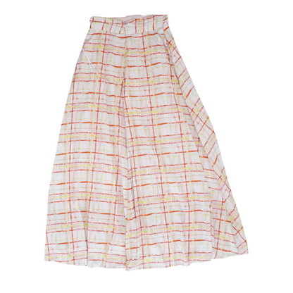 Pink Check Maxi Skirt