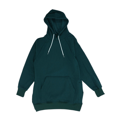 Green Solid Hoodie Pullover
