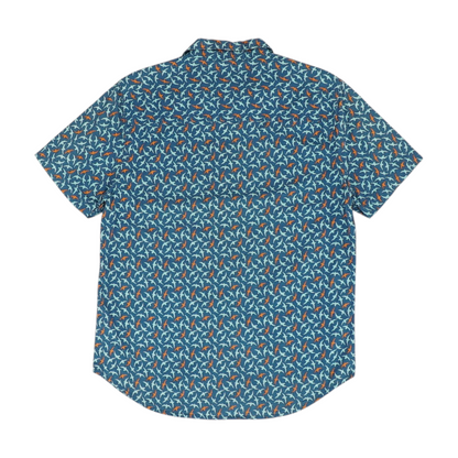 Blue Print Short Sleeve Button Down