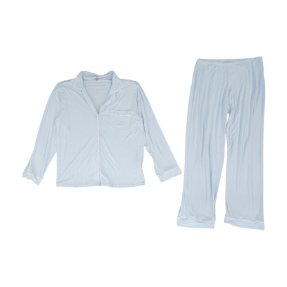 Blue Solid Pajama Set
