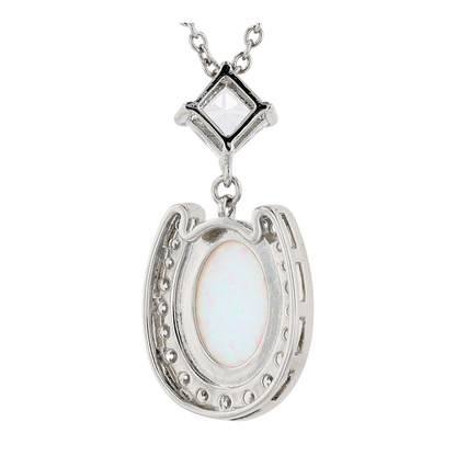 Costume Opal Pendant Necklace