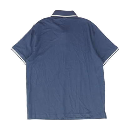 Blue Solid Short Sleeve Polo