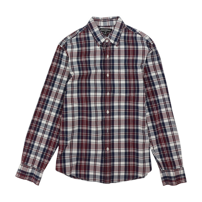 Burgundy Plaid Long Sleeve Button Down