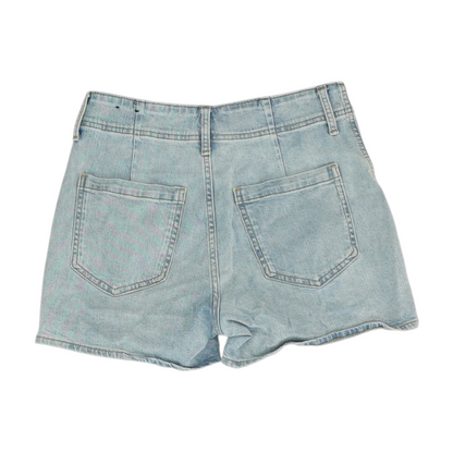 Blue Solid Denim Shorts