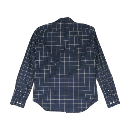 Navy Check Long Sleeve Button Down