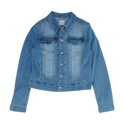 Blue Solid Denim Jacket