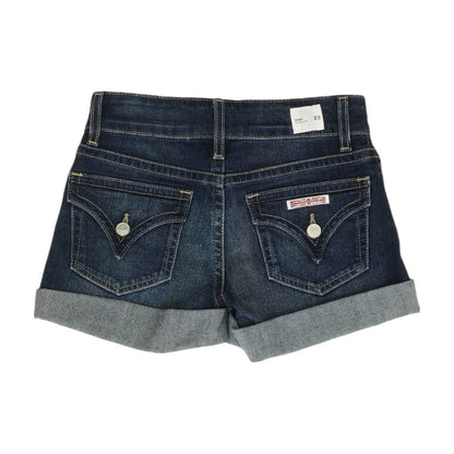 Navy Solid Denim Shorts