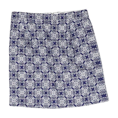 Blue Geometric Midi Skirt