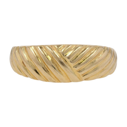 18K Gold Grooved Dome Cocktail Ring