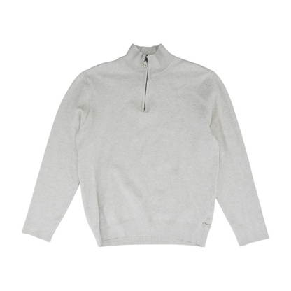 Gray Solid 1/4 Zip Pullover
