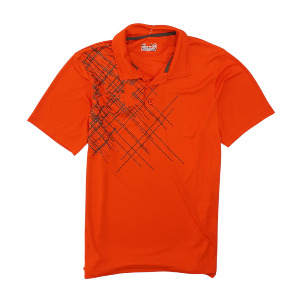 Orange Abstract Short Sleeve Polo