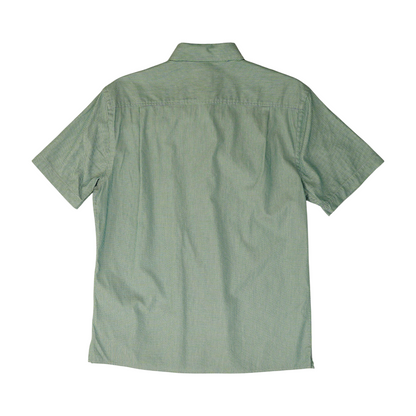 Green Print Short Sleeve Button Down