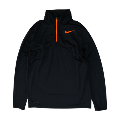 Black Solid 1/4 Zip Pullover
