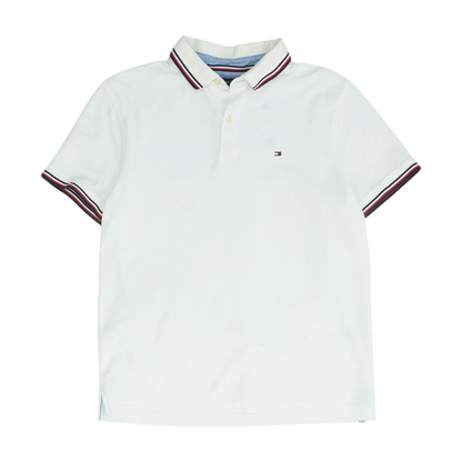 White Solid Short Sleeve Polo