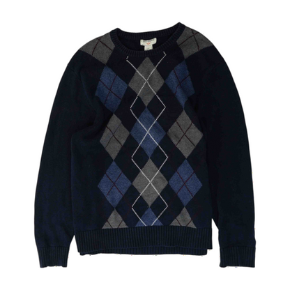 Navy Argyle Pullover Sweater