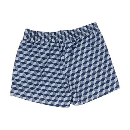 Blue Geometric Active Shorts