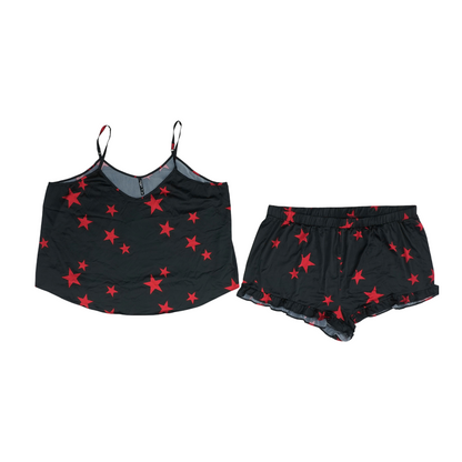 Black Plus Print Pajama Set