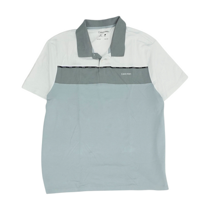 White Color Block Short Sleeve Polo