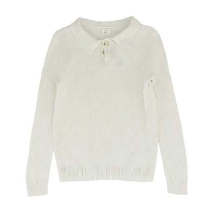 White Long Sleeve Polo