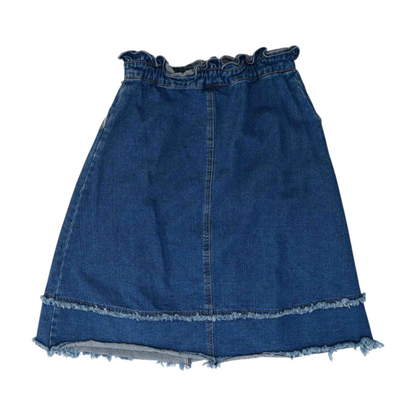 Blue Plus Size Midi Skirt